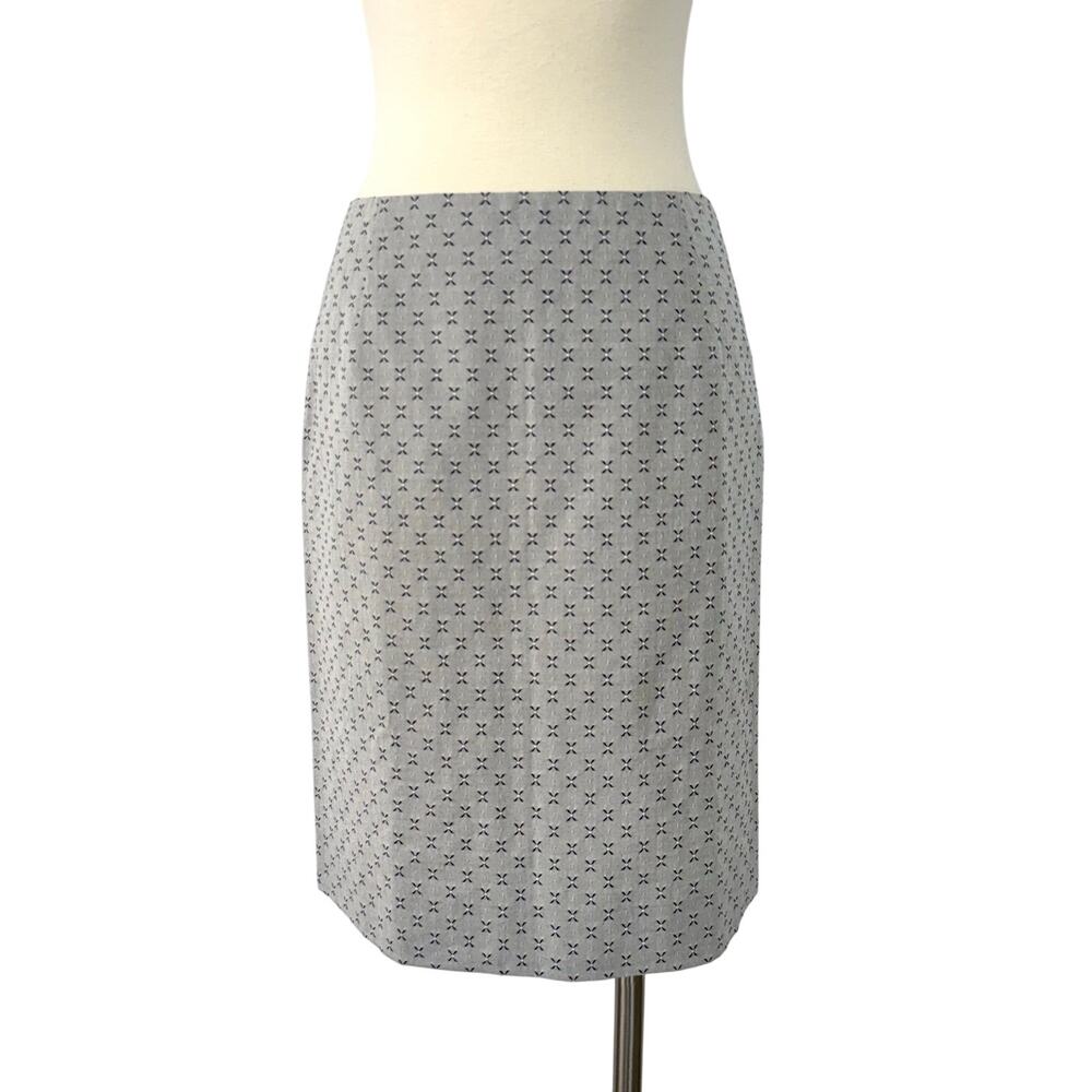 Carolina Herrera Mini Straight Skirt Embroidered Gray/Black 4